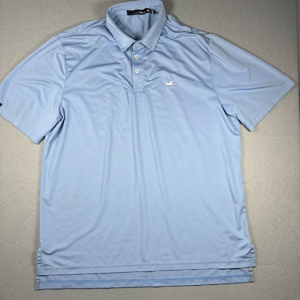 RLX Ralph Lauren‎ Performance Golf Polo Shirt Mens Large Light Blue Classic Fit